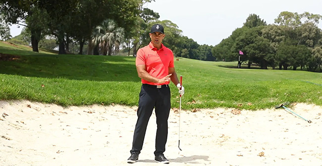 golf firm bunker shot demonstration