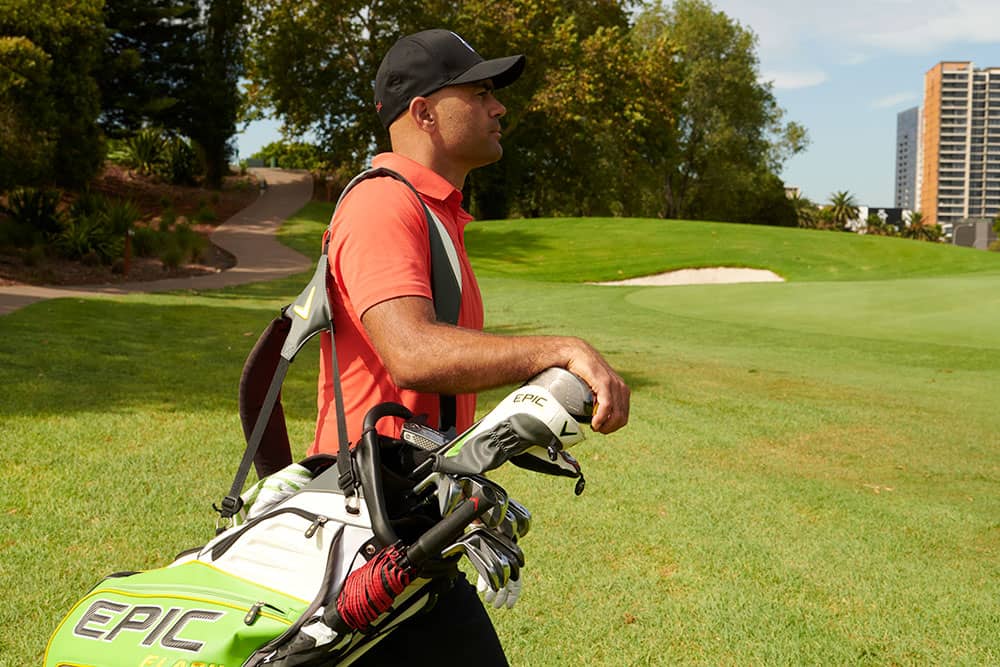 walking on golf course