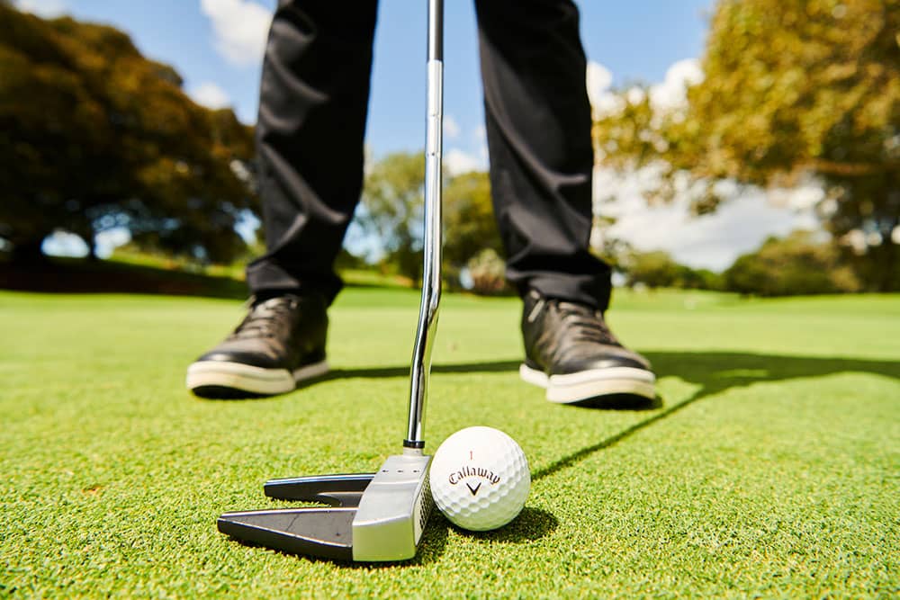 golf coach with mallet putter